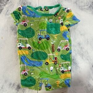 Little Sleepies Fairaway Fun Golf Shorty Romper 0/3 EUC